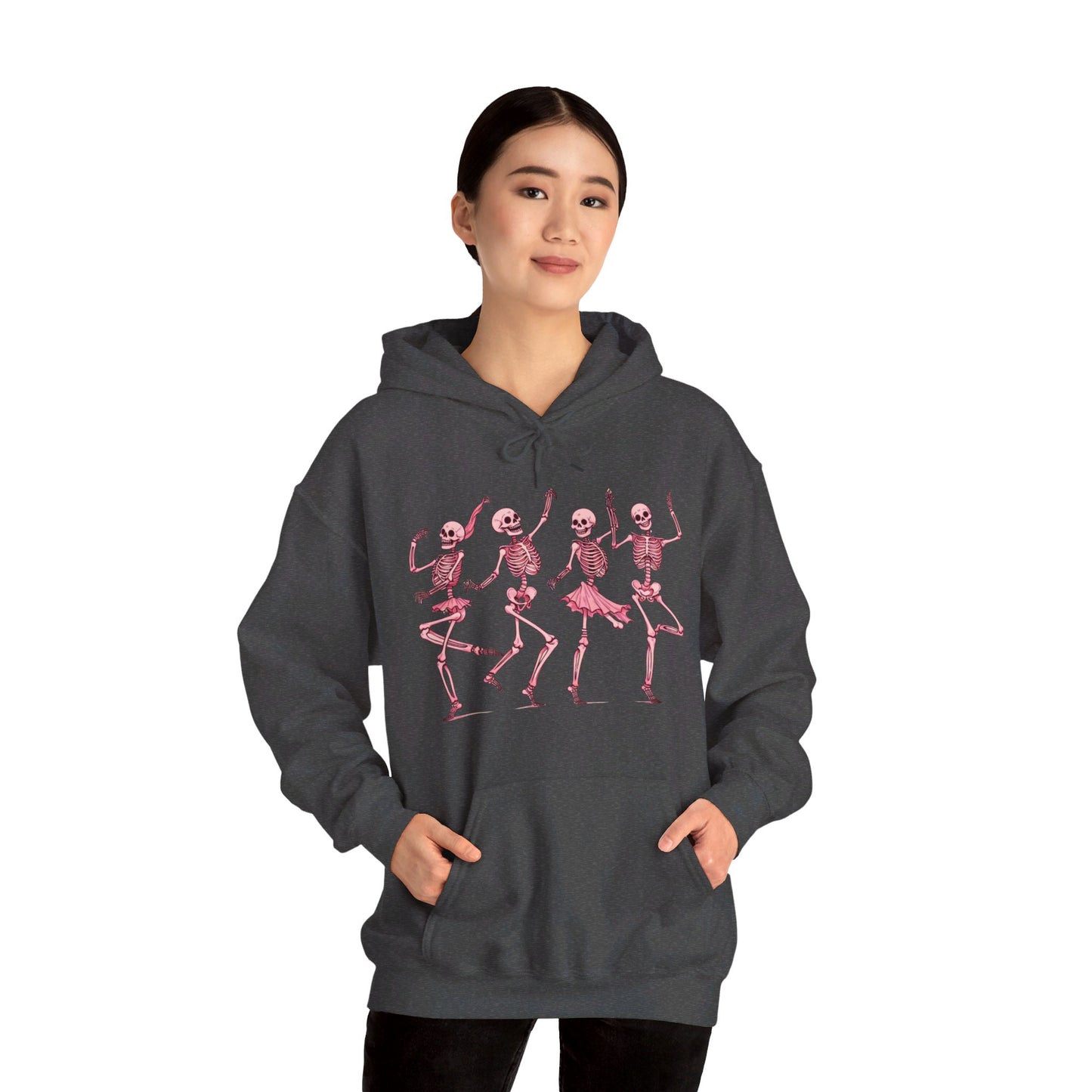 Hoodie squelette rose